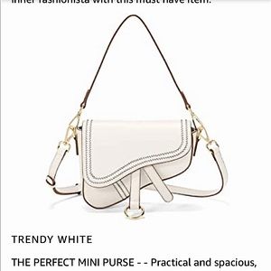 Amazon women’s vintage stitching mini saddle bag NWOT never worn